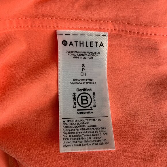 Women's Athleta Urbanite II Button Up Tank Top Bright Coral Size S - Picture 8 of 9